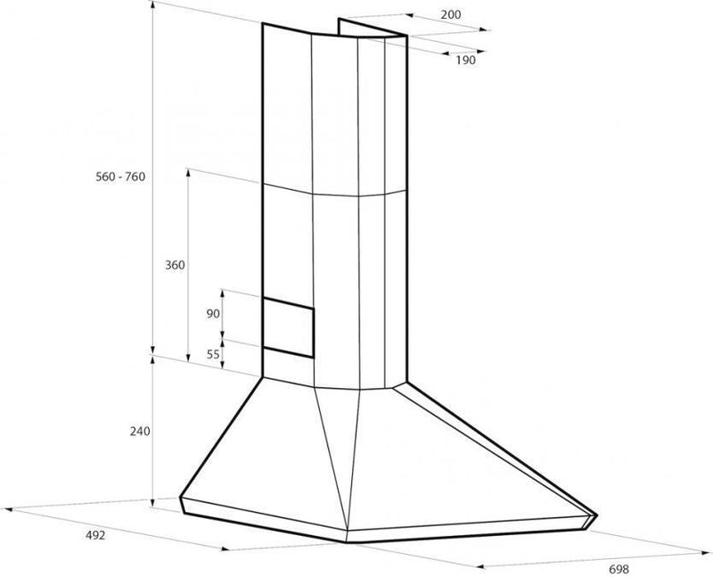 Rangemaster LEIHDC70SC - Stainless Steel 70cm Chimney Hood - D Energy