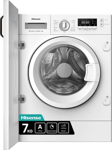 Hisense WF3M741BWI - White Integrated 7KG Washing Machine - 1400 RPM - A energy