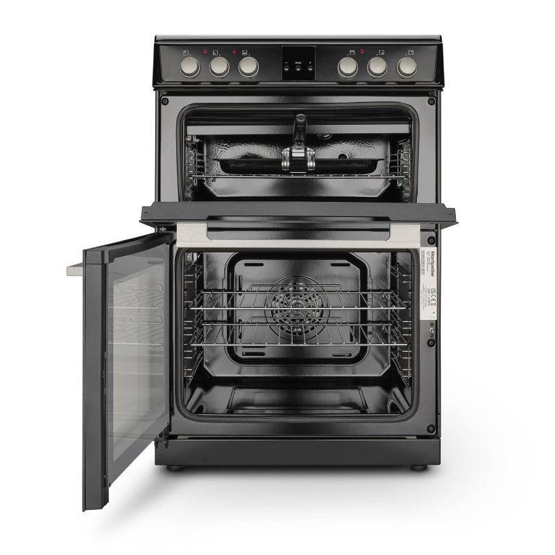 Montpellier MDOC60FK - Black 4 Zone Electric Cooker - A/A energy - Display