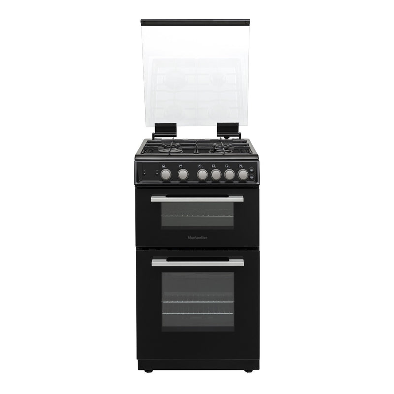 Montpellier MDOG50LK - Black 4 Zone Gas Cooker - Catalytic cleaning - A/A+ energy