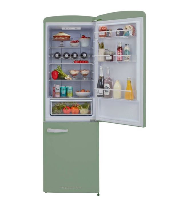 CDA FLORENCE MEADOW - Green Freestanding 60/40 Frost Free Fridge Freezer