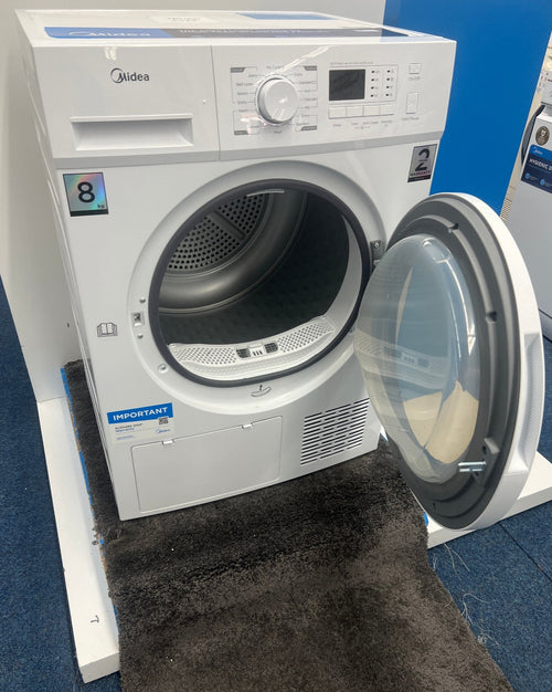 Midea MDG09EH80/1 - White 8KG Heat Pump Condenser Dryer - A++ energy - Display