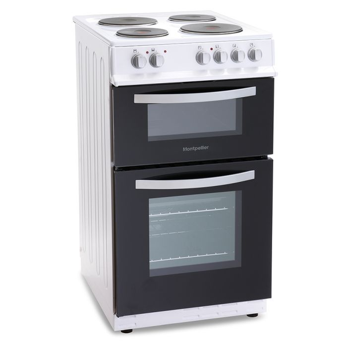 Montpellier MTE50FW - White Electric Cooker - Twin Cavity - 50cm - B Energy Rating