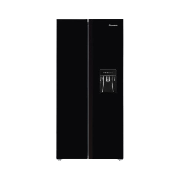 Fridgemaster MS83430BFF - Black American Fridge Freezer - 440L - F Energy