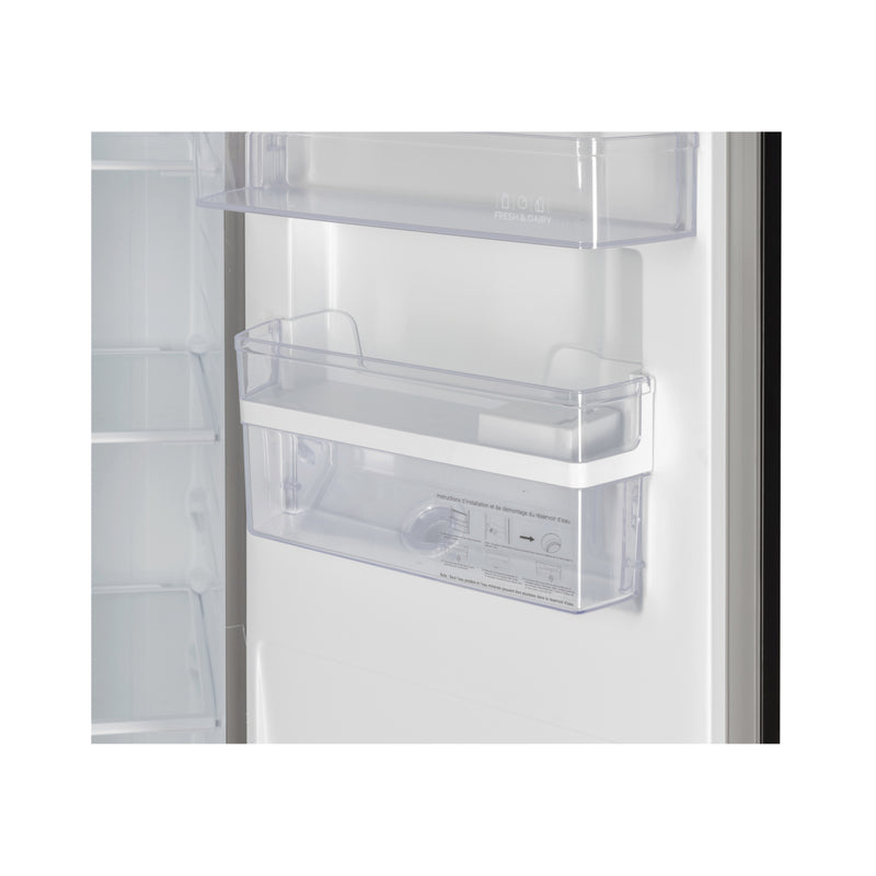 Fridgemaster MS83430BFF - Black American Fridge Freezer - 440L - F Energy