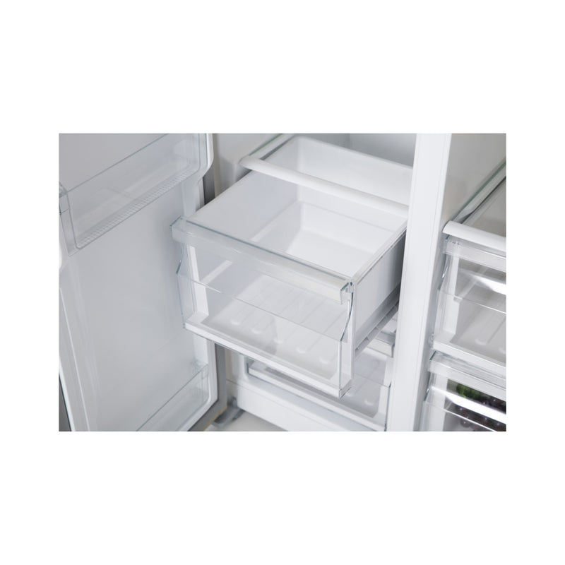 Fridgemaster MS83430BFF - Black American Fridge Freezer - 440L - F Energy