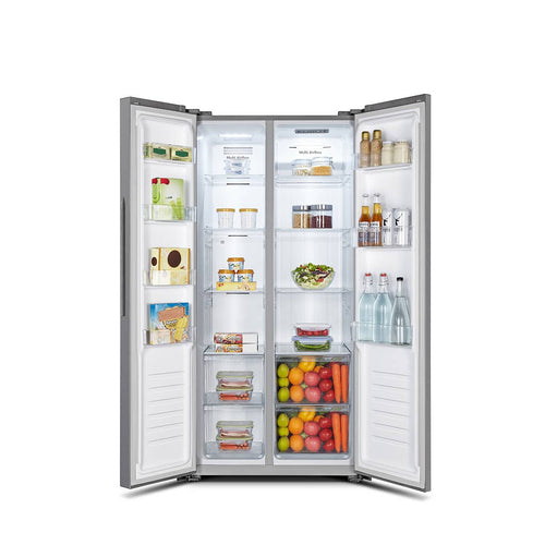 Fridgemaster MS83430ES - Silver American Style Fridge Freezer - 441L - E Energy