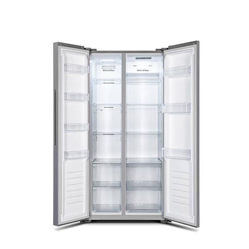 Fridgemaster MS83430ES - Silver American Style Fridge Freezer - 441L - E Energy
