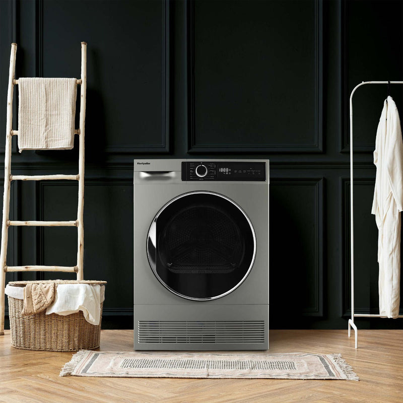 Montpellier MTDC8SDS - Silver 8KG Condenser Tumble Dryer - B energy - Display