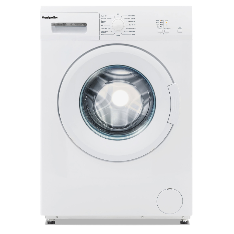 Montpellier MWM61200W - White Freestanding 6KG Washing Machine - 1200 RPM - D energy