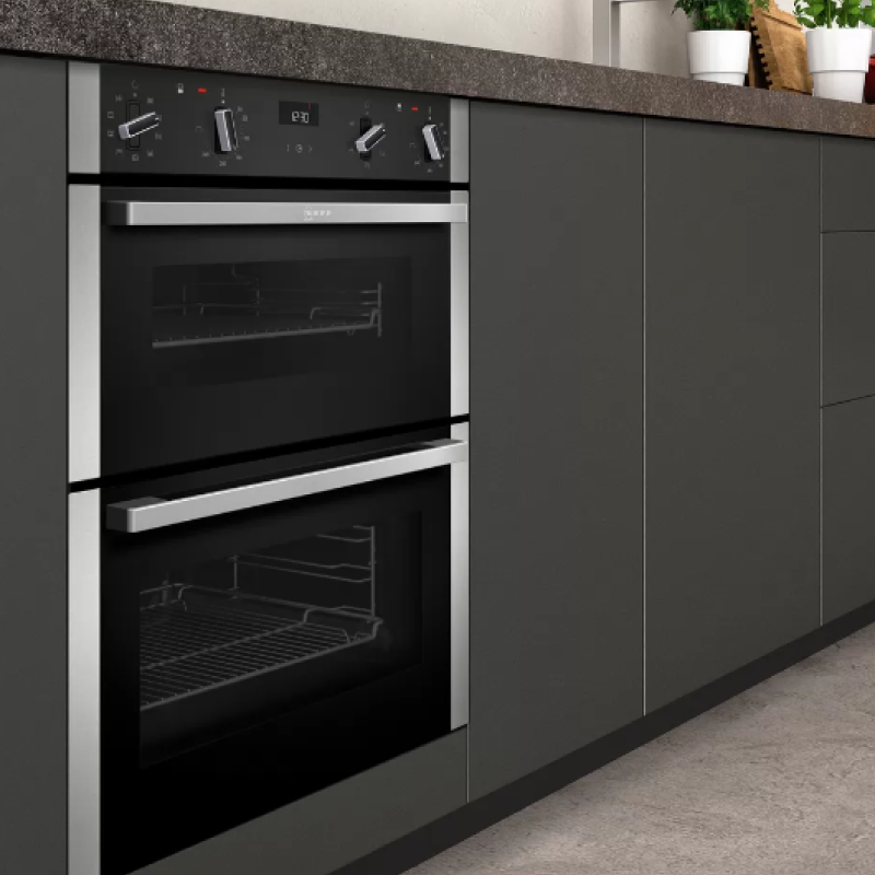 Neff J1ACE2HN0B - Stainless steel Built under Electric Double Oven - A/B energy - Display
