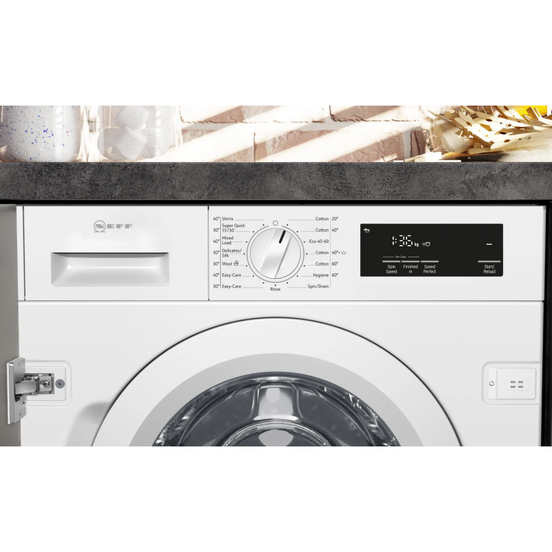 Neff W543BX2GB - White Integrated 8KG Washing Machine - 1400 RPM - C energy