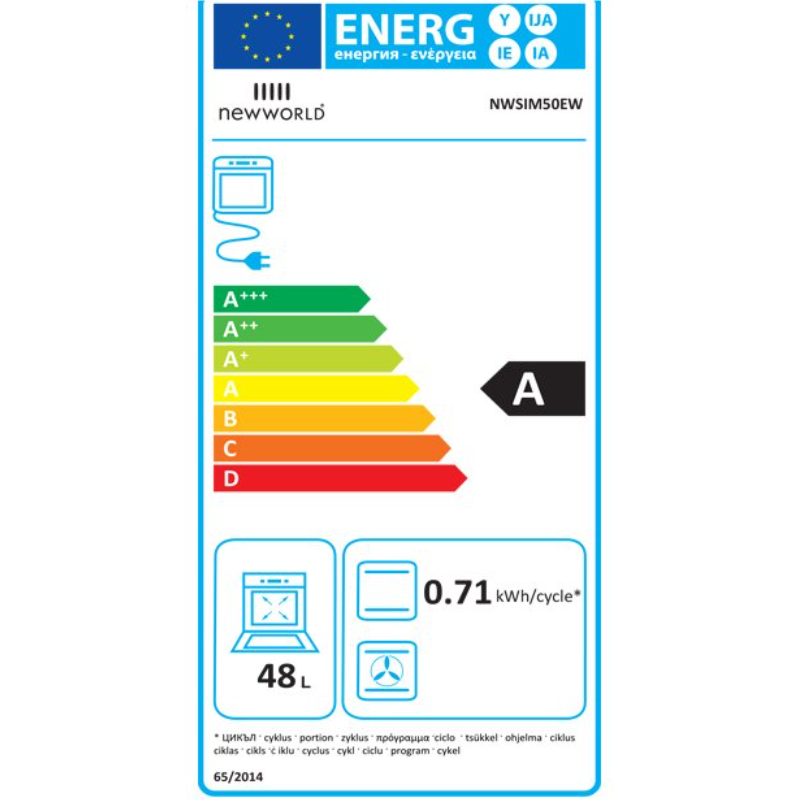 New World NWSIM50EW - White Electric Cooker - A energy