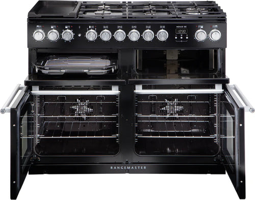 Rangemaster Nexus NEXSE110DFFIV/C - Ivory/Chrome 110cm Range Cooker - Dual Fuel - A Rated