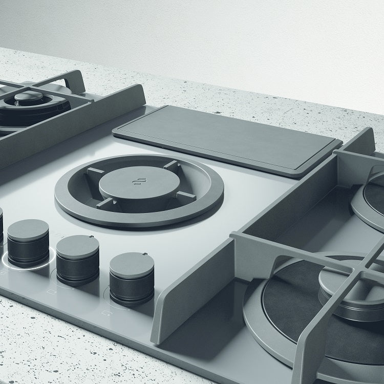 Elica NT-FLAME-GR-DO - Grey 4 Zone Venting Hob - A energy