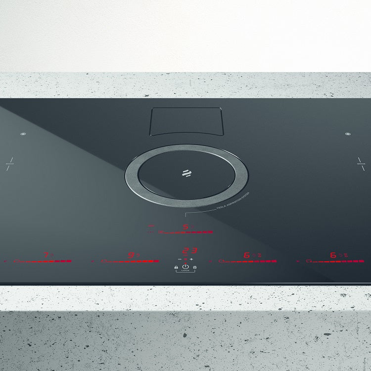 Elica NT-SWITCH-BLK-RC - Black 4 Zone Venting Hob - A+ energy