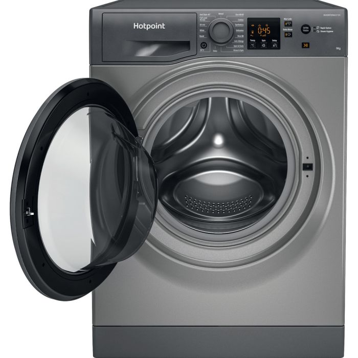 Hotpoint NSWF 946 GG UK - Graphite Freestanding 9KG Washing Machine - 1400 RPM - A energy