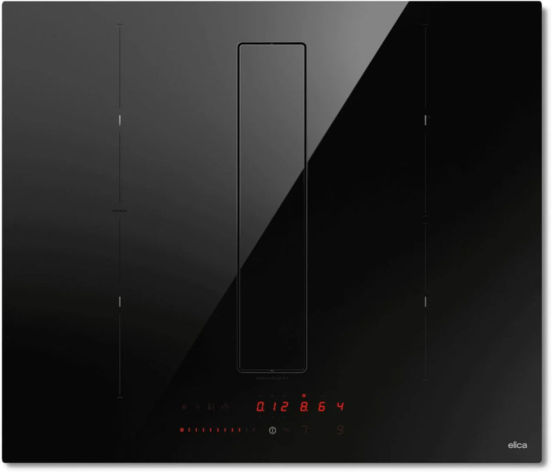Elica NT-ALPHA-B-80 78cm Vented Induction Hob  Ducted/Recirculating Ventilation, Black, A Rated