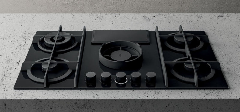 Elica NT-FLAME-BLK-DO - Black 4 Zone Venting Hob - A energy