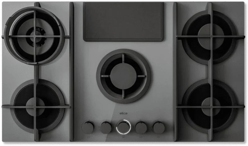 Elica NT-FLAME-EVO-GR - Grey Venting Hob - 90cm 4 Zones - A Rated