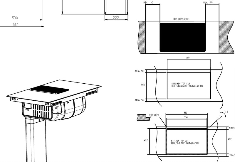 Elica NT-PRIME-S-RC - 4 Zone Venting Hob