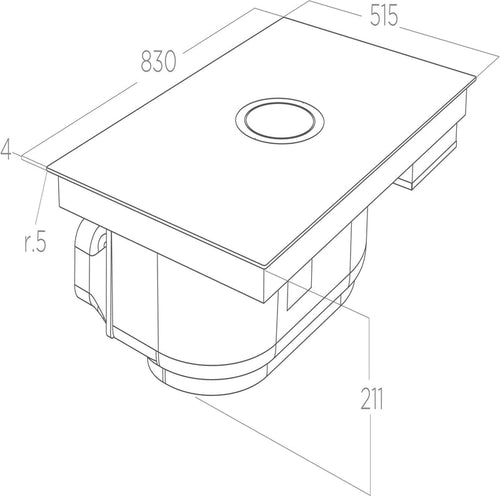 Elica NT-SWH-EVO-BL - Black 83cm Venting Hob - 4 Cooking Zones - A++ Energy