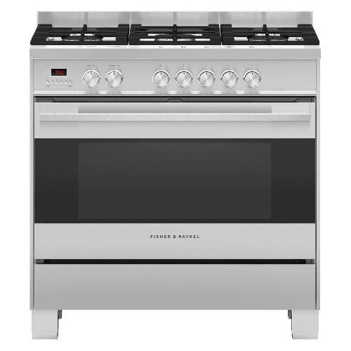 FisherPaykel OR90SDG4X1 - Stainless steel 5 Zone Dual Fuel Cooker - A energy