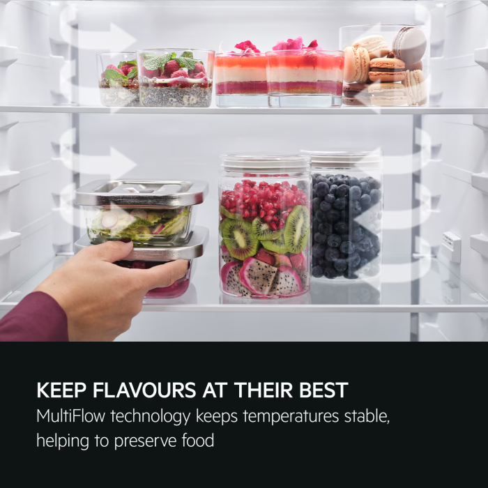 AEG ORC7P321DX - Silver Freestanding 70/30 Frost Free Fridge Freezer - D energy