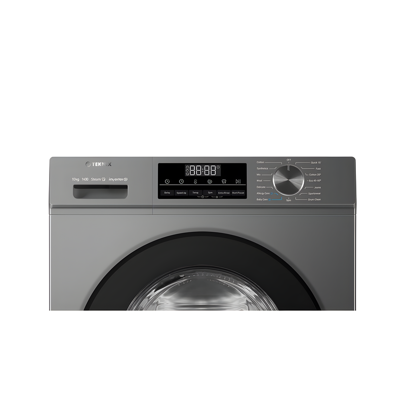 Teknix TK3W1014XS - Silver 10KG Washing Machine - 1400 RPM - A energy
