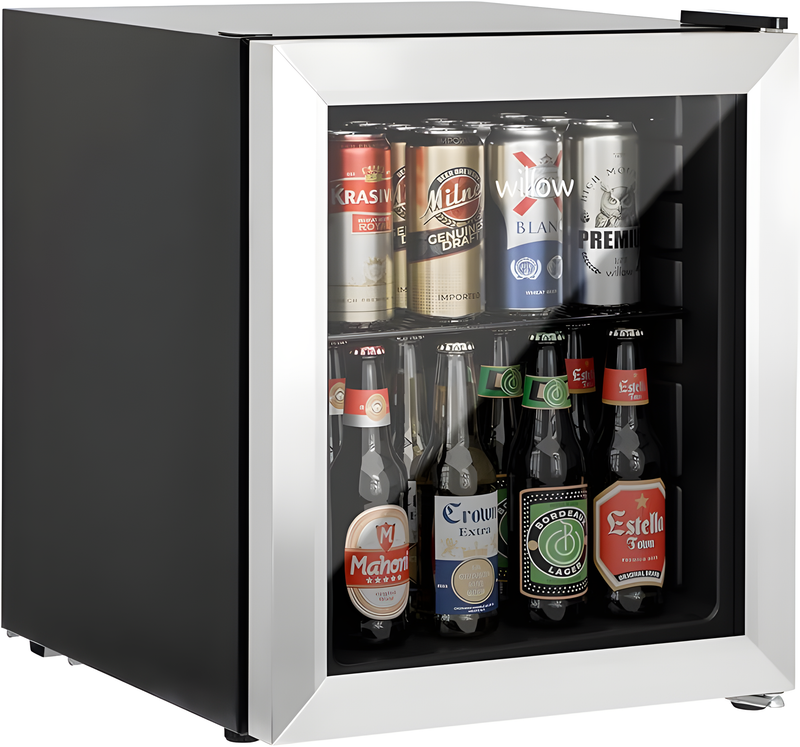 Willow WBC48SS - Stainless Steel 48L Table Top Fridge - Triple Glazed Door - E Energy Rating