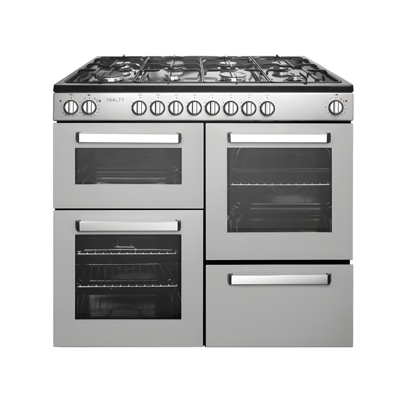 Inalto IR100DFMCSL - Silver 100cm Range Cooker - Dual Fuel - AAA Energy