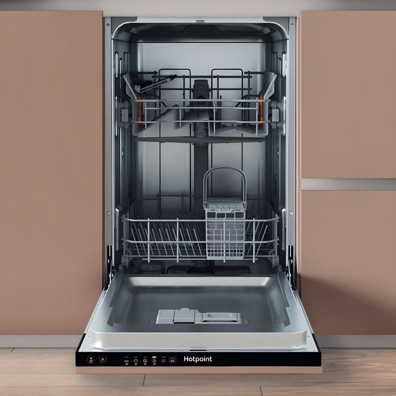 Hotpoint HP2IE10CS80UK - Black 10 Place Setting Slimline Integrated Dishwasher - 47dB - E Rated