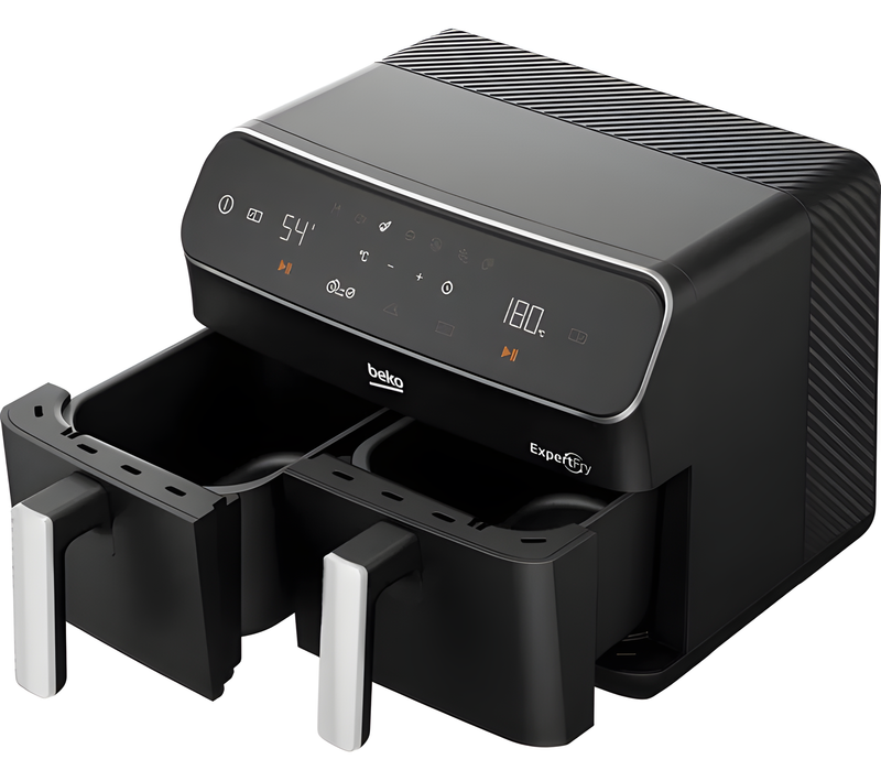 BEKO FRL5387B - Black 8.5L Dual Zone Air Fryer - Smart Finish & Match Cook