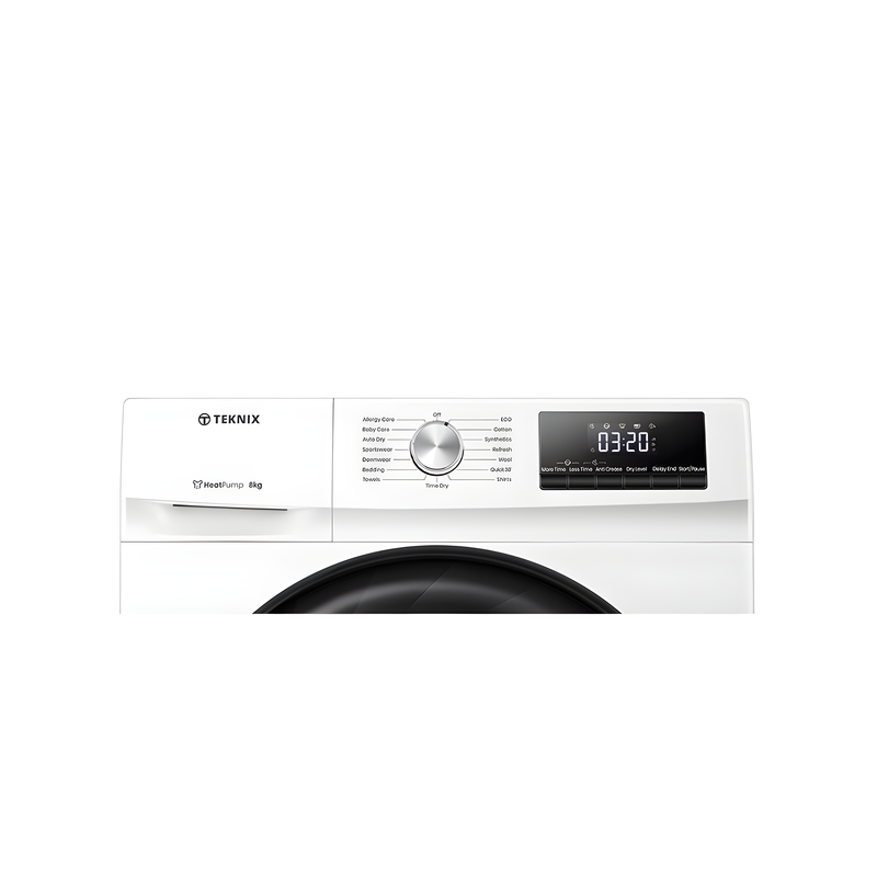 Teknix TKHP8HW - White 8KG Heat Pump Tumble Dryer - A++ Energy