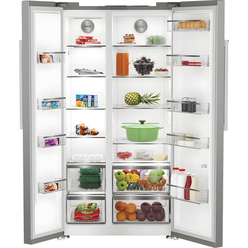 Hotpoint HPG2 6592 XP4UK - Stainless Steel American Fridge Freezer - 593L - E Energy Rating