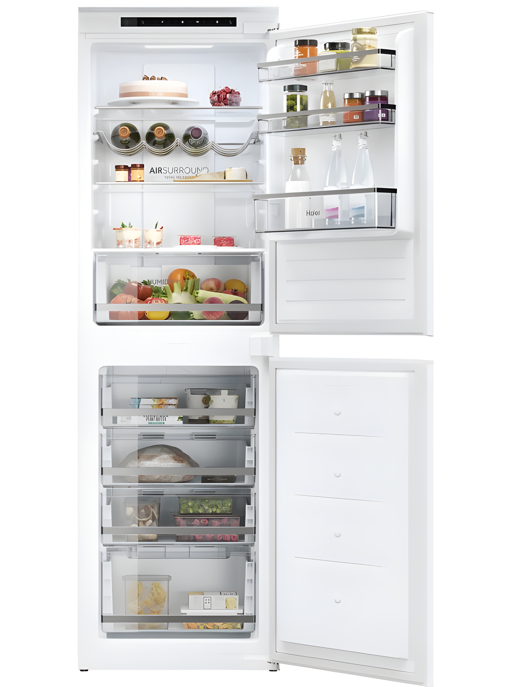 Haier HB50T618FMK - Integrated 50/50 Frost Free Fridge Freezer - E ene ...