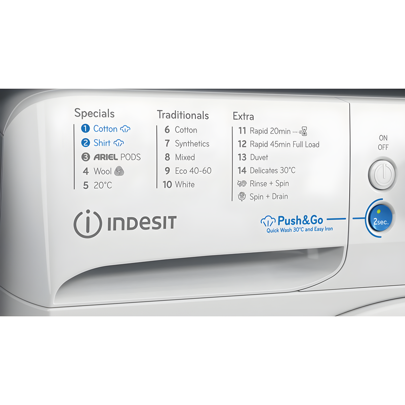 Indesit BWE 81496 XWV UK Freestanding 8kg 1400 Spin Washing Machine - A Rated