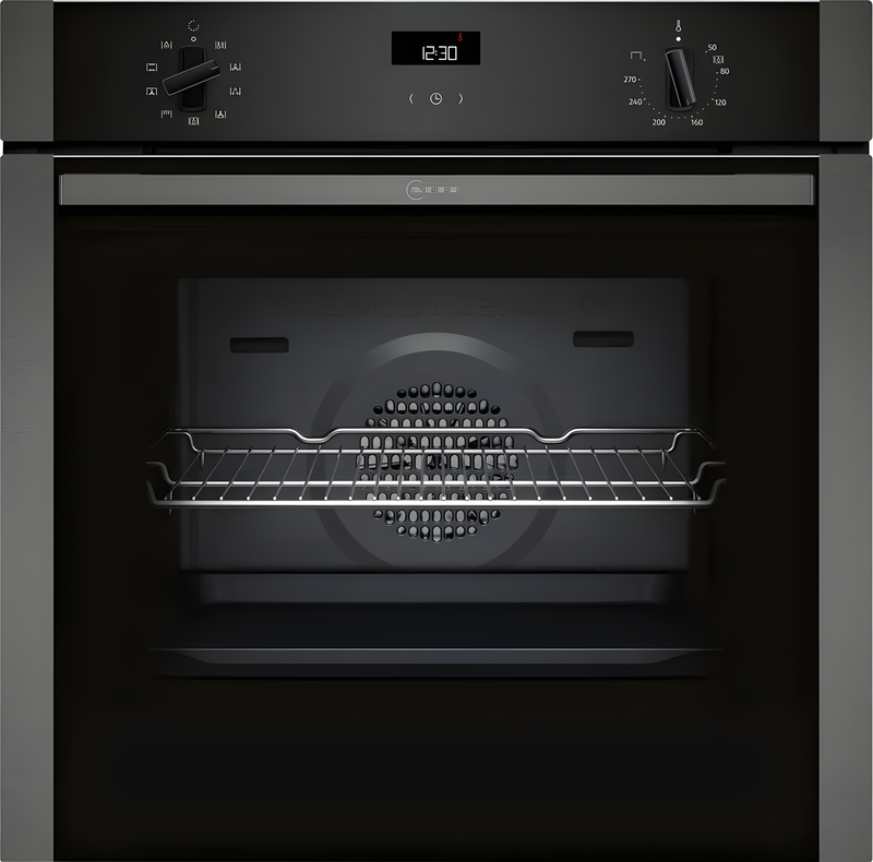 Neff B1ACE4AG3B - Black/Graphite Single Oven - 71L Built-In - A+ Energy