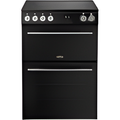 Belling FSA VISION 60E BSS 444412050 - Black & Silver Steel Freestanding Electric Ceramic Cooker - 99L Double Oven - A Energy