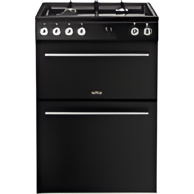 Belling FSA VISION 60DF BSS - Black Dual Fuel Cooker with Double Oven - 60cm 99L - A Rated