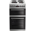 BEKO KDV555AS - Silver 50cm Freestanding Electric Solid Plate Cooker - Dual Oven - A Energy