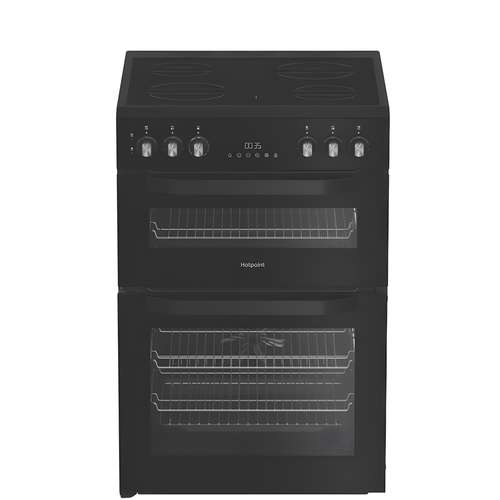 Hotpoint HTE6VDCB1 - Black Electric Cooker - 75L Capacity - A Energy
