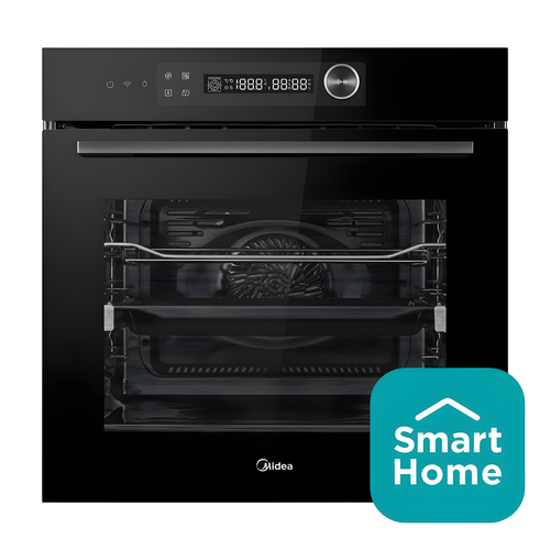 Midea MBO7NM30E4-BK - Black 72L Built-in Electric Single Oven - Hydrolytic Cleaning - A++ Energy