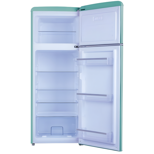 Amica FDR2213DB - Blue Fridge Freezer - 208L Top Mount Retro Style - E Energy