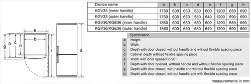 Bosch KGV33VLEAG - Stainless Steel Fridge Freezer - 287L - E Rated