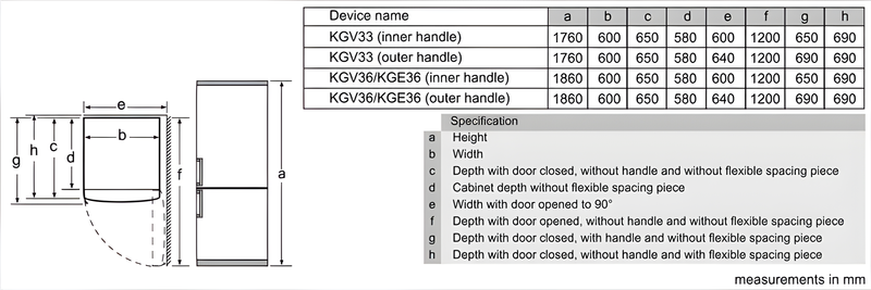 Bosch KGV33VLEAG - Stainless Steel Fridge Freezer - 287L - E Rated