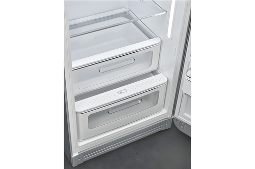 Smeg FAB28RSV6 - Grey 50's Style Freestanding Fridge - 270L Capacity - C Energy Rating