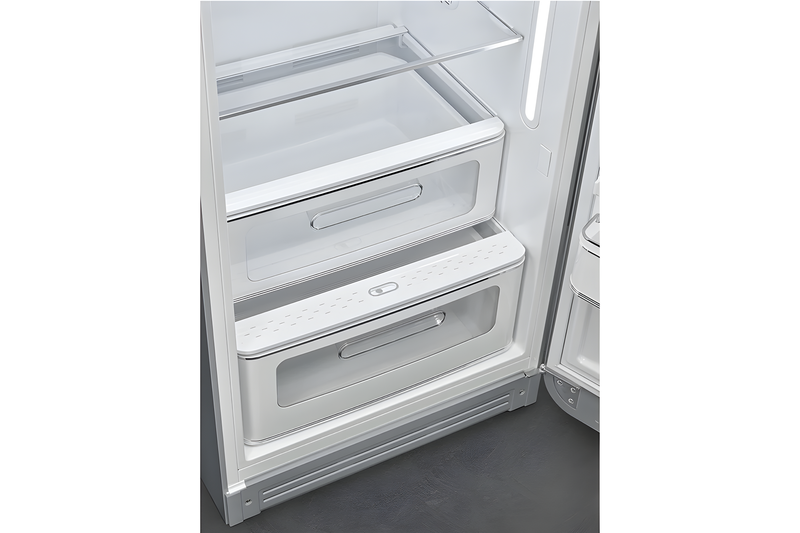 Smeg FAB28RSV6 - Grey 50's Style Freestanding Fridge - 270L Capacity - C Energy Rating