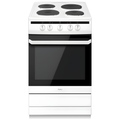 Amica 508EE1W - White 50cm Freestanding Electric Cooker - 4 Zone Solid Plate - 67L - A Energy Rating