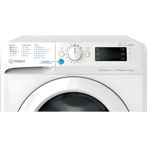 Indesit BDE 107436 WV UK - White 10KG / 7KG Washer Dryer - 1400 RPM - D energy